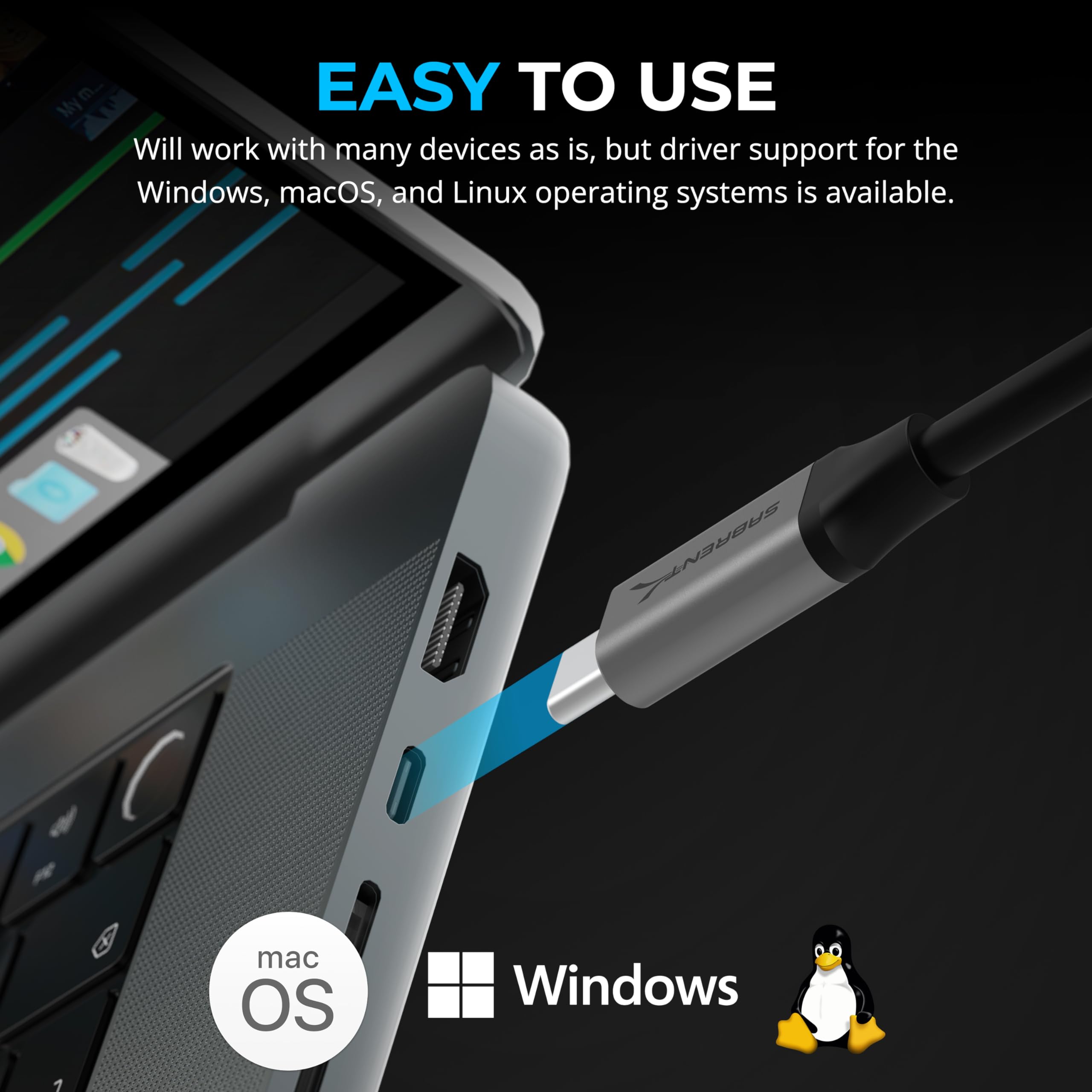 Foto 5 pulgar | Adaptador Usb C A Ethernet De 2,5 Gbps Sabrent Nt-25ga Para Mac - Venta Internacional.