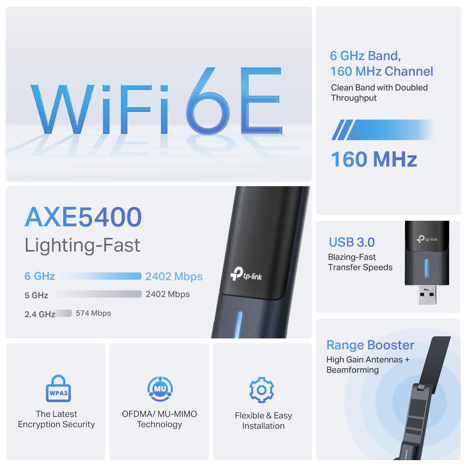 Foto 3 pulgar | Adaptador Usb Wifi 6e Tp-link Archer Txe70uh Para Pc De Escritorio - Venta Internacional.