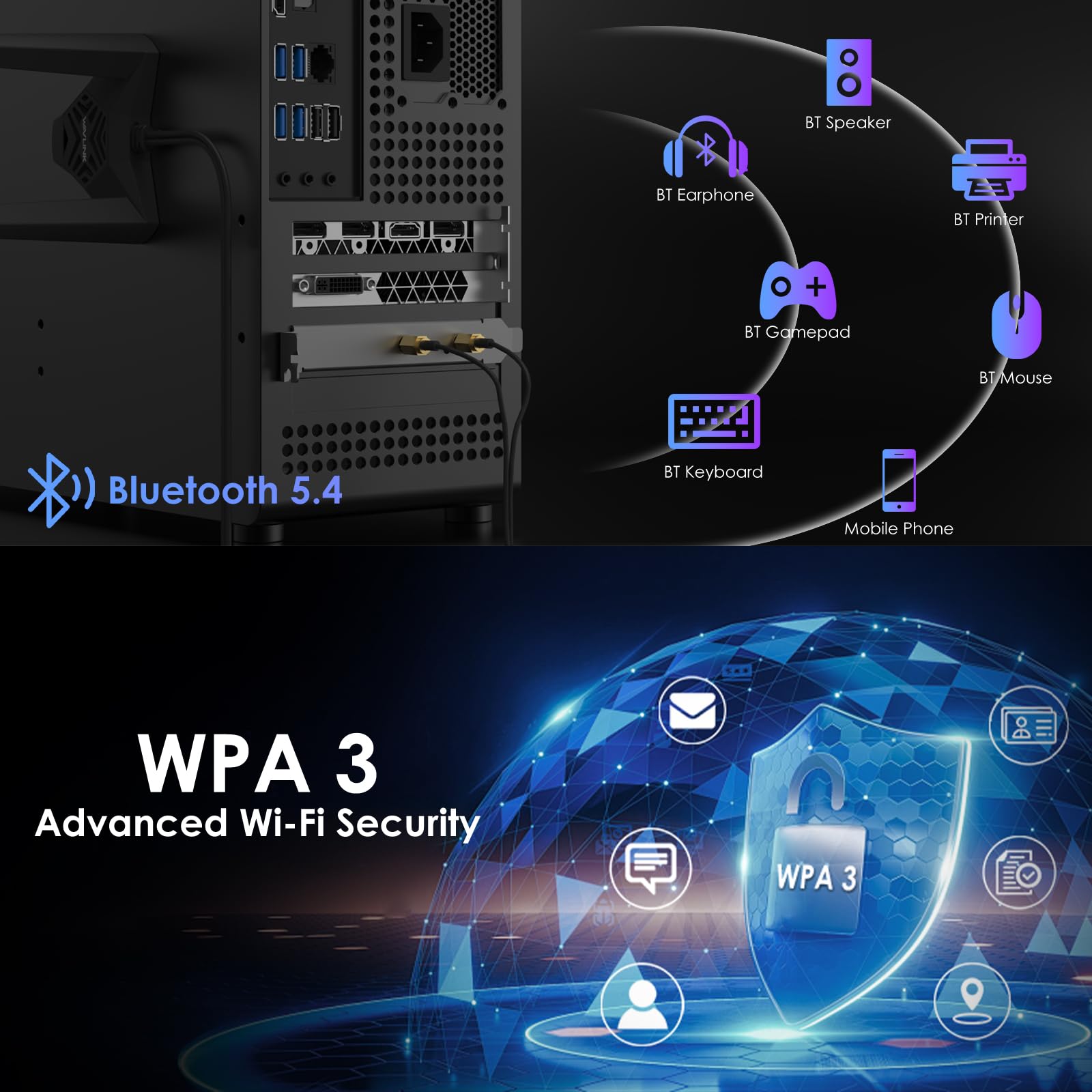 Foto 5 | Tarjeta Wifi Wavlink Wifi 7 Be8800 Pcie 8800 Mbps Bluetooth 5.4 - Venta Internacional.