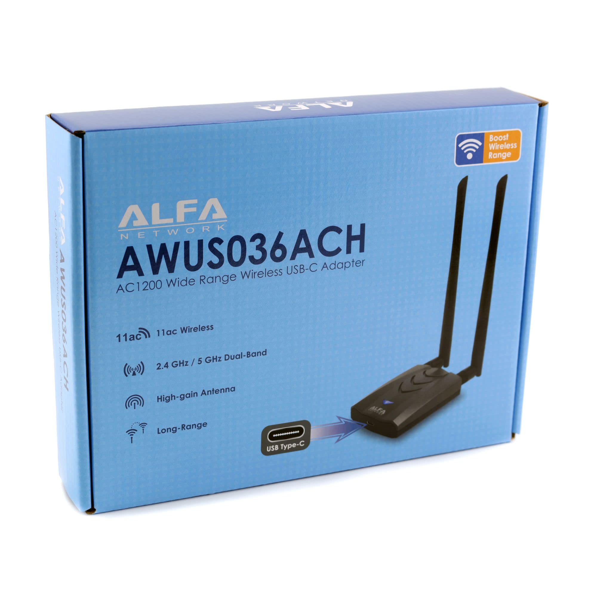 Foto 7 | Adaptador Wi-fi Alfa De Largo Alcance De Doble Banda Ac1200 Usb 3.0 Tipo C - Venta Internacional.
