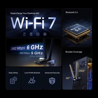 Foto 4 | Tarjeta Wifi TP-Link Archer TBE400E Pcie Wifi 7 BE6500 Tribanda - Venta Internacional