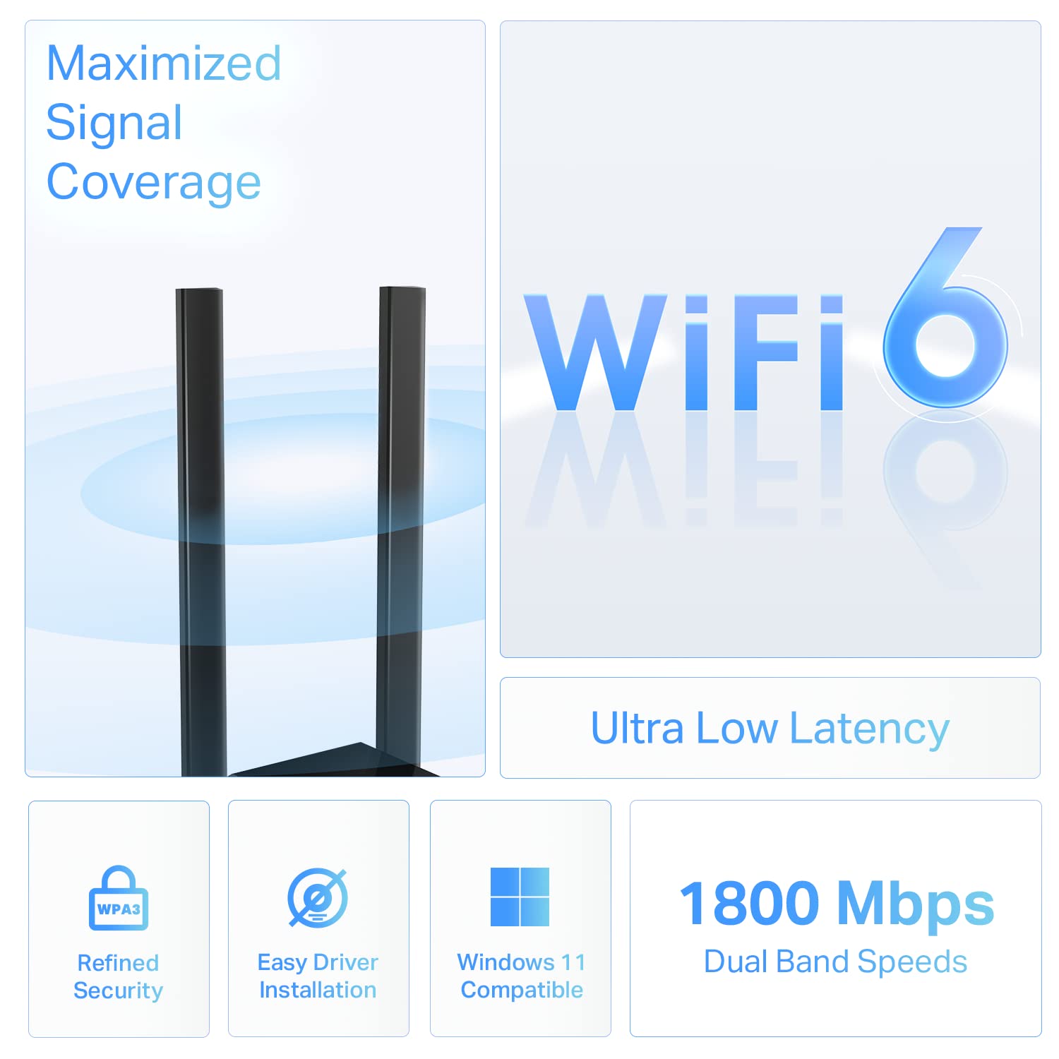 Foto 2 | Adaptador Usb Wifi 6 Tp-link Archer Tx20u Plus Ax1800 Para Pc - Venta Internacional.