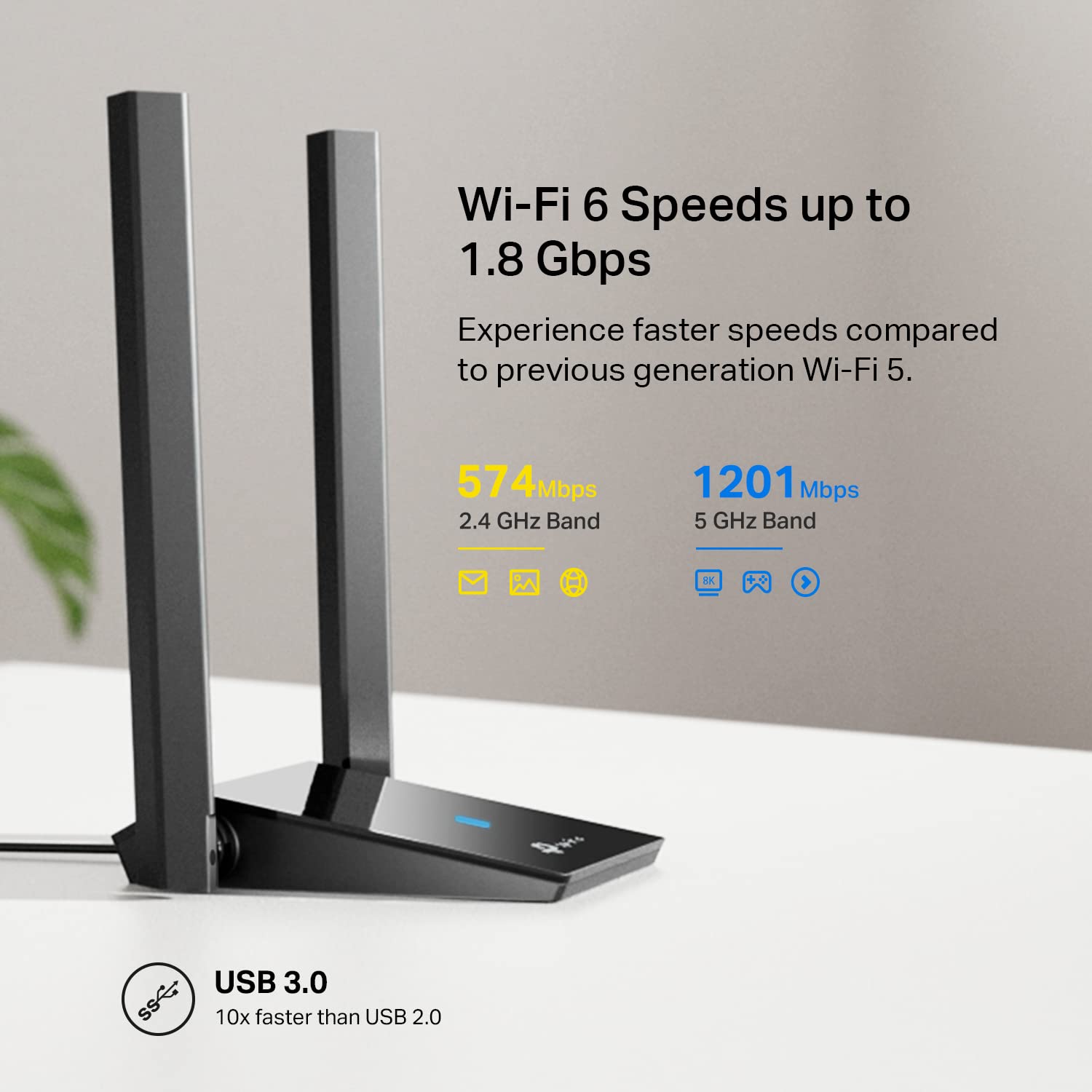 Foto 3 | Adaptador Usb Wifi 6 Tp-link Archer Tx20u Plus Ax1800 Para Pc - Venta Internacional.