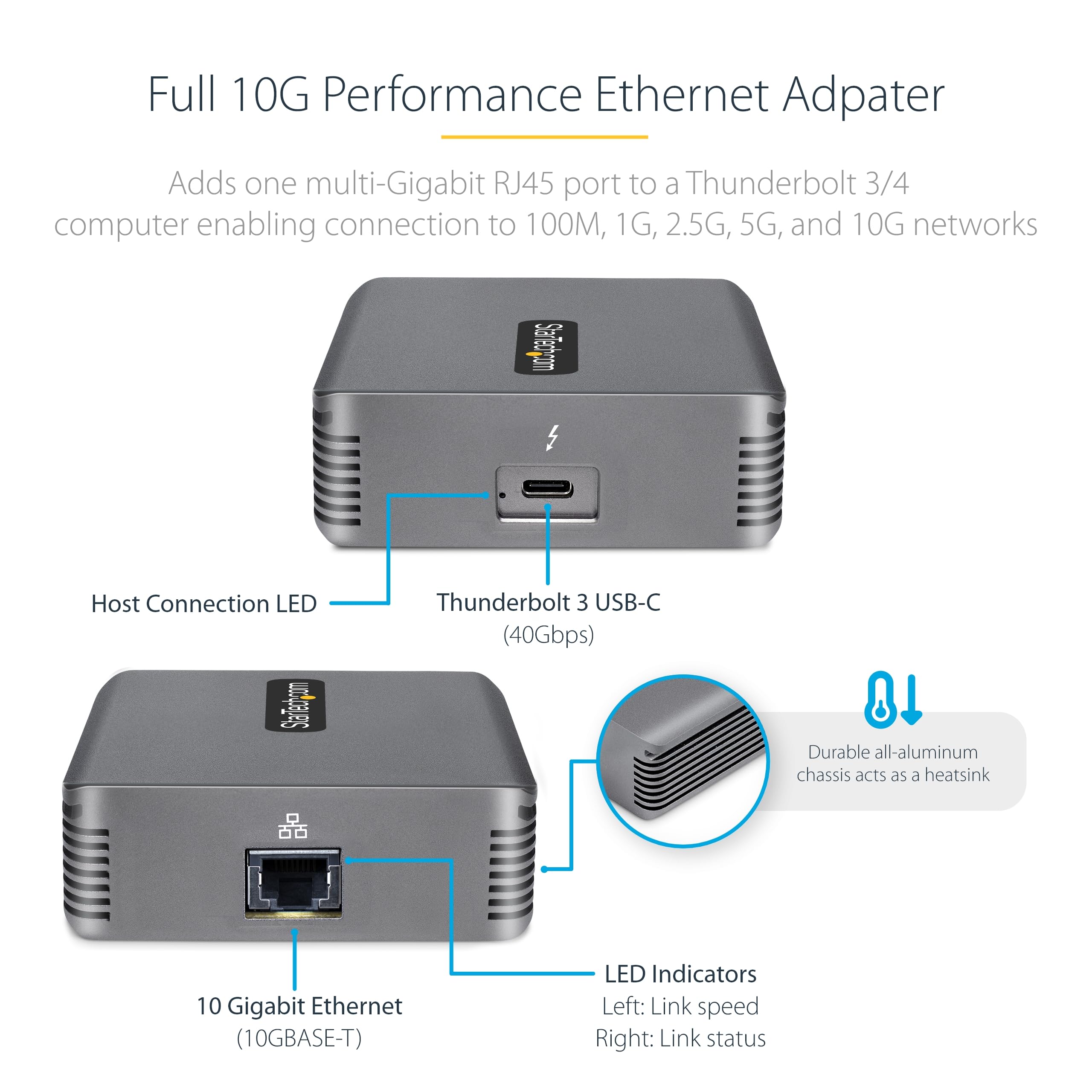 Foto 4 pulgar | Adaptador Thunderbolt 3 A Ethernet Startech.com 10gbe 10g - Venta Internacional