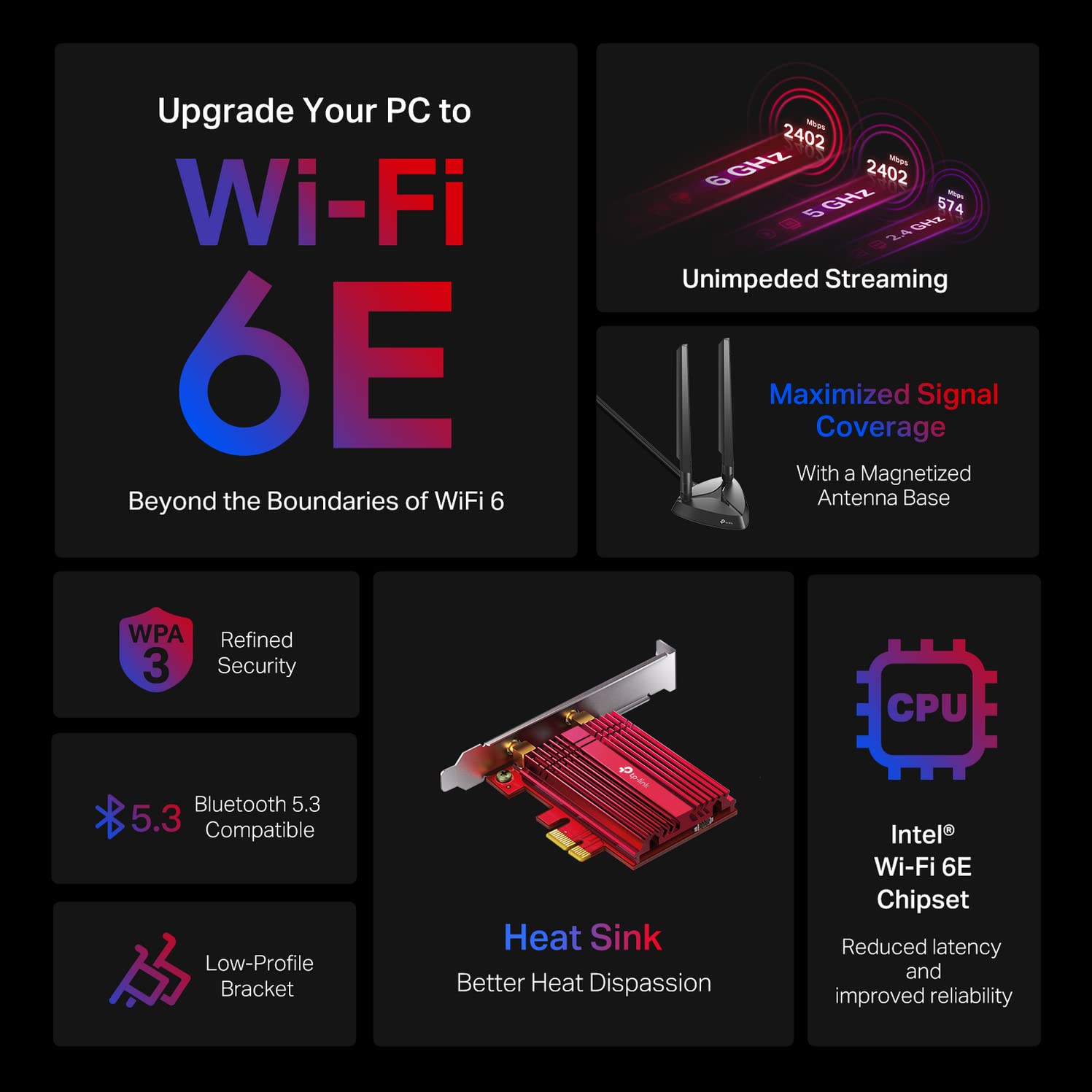 Foto 3 pulgar | Tarjeta Wifi Tp-link Archer Txe75e Wifi 6e Intel Ax210 Axe5400 - Venta Internacional.