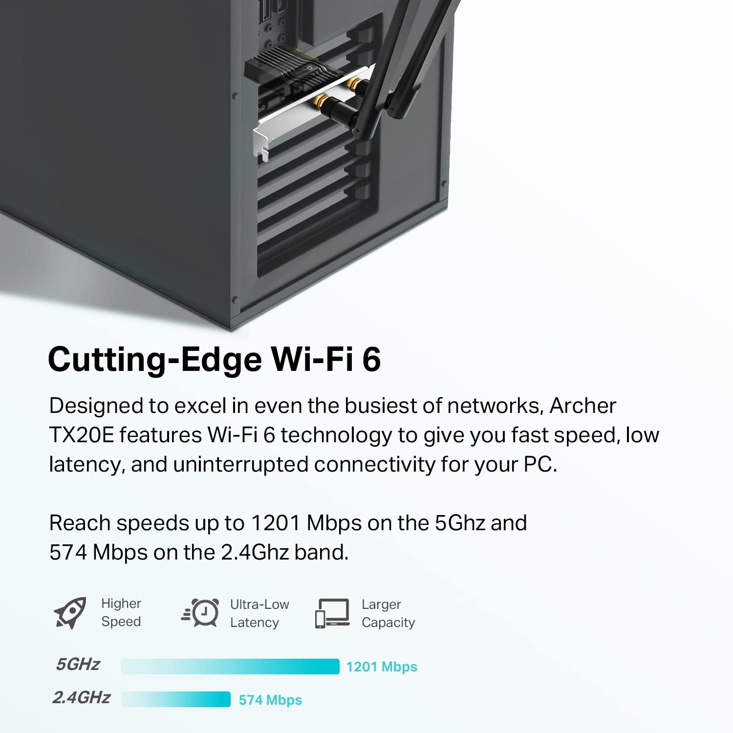 Foto 3 pulgar | Tarjeta Wifi 6 Pcie Tp-link Archer Tx20e Ax1800 Para Escritorio - Venta Internacional.