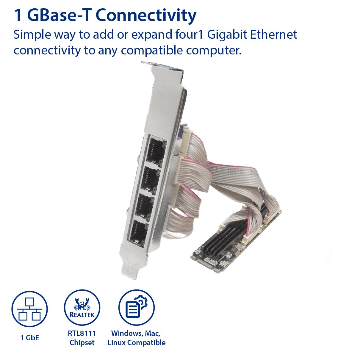 Foto 3 pulgar | Tarjeta Ethernet Io Crest De 4 Puertos Gigabit M.2 M+b Key Si-pex24092 - Venta Internacional.