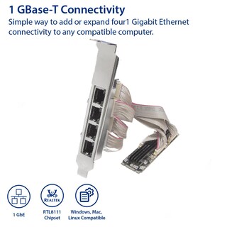Foto 2 | Tarjeta Ethernet Io Crest De 4 Puertos Gigabit M.2 M+b Key Si-pex24092 - Venta Internacional.