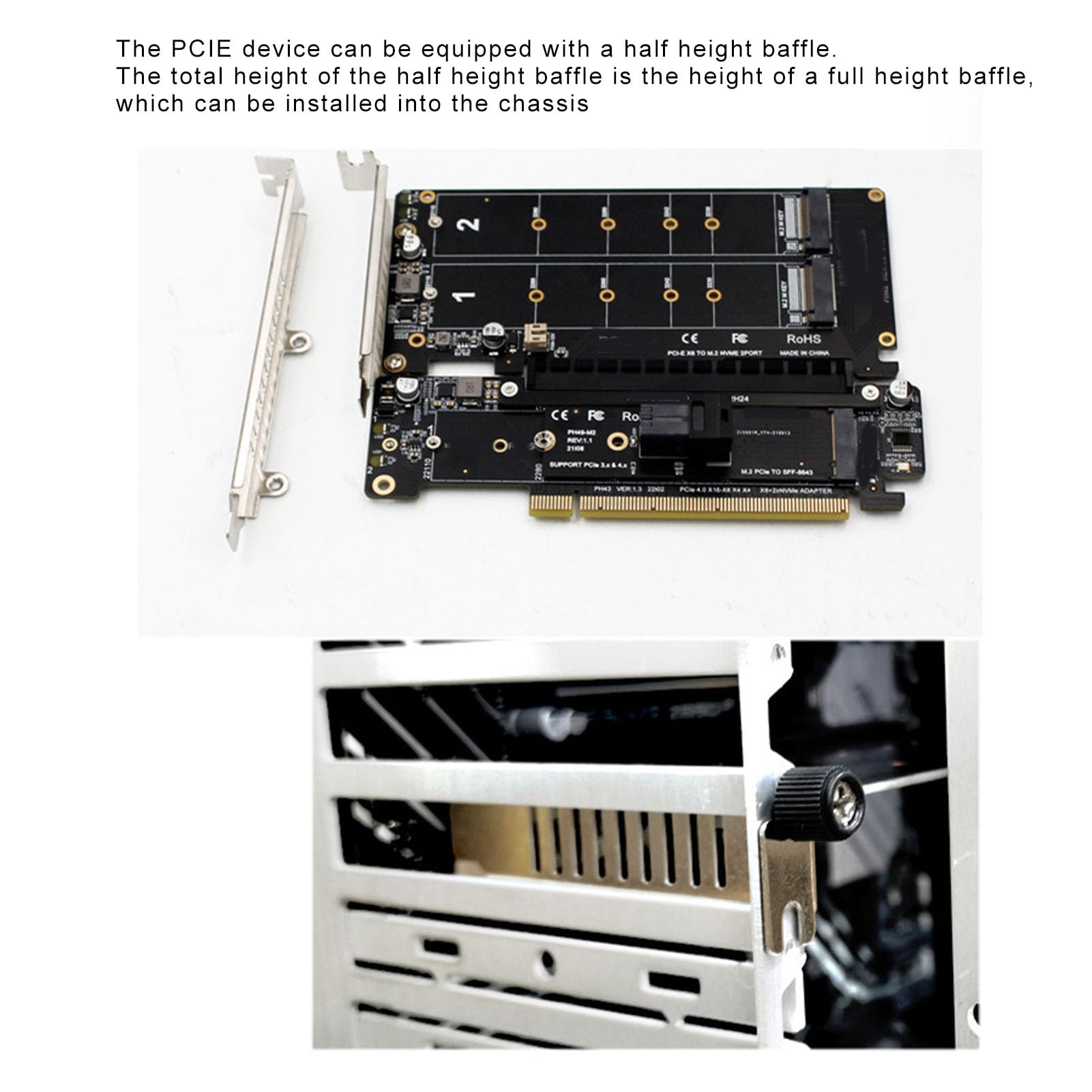 Foto 3 | Tarjeta De Expansión Pcie X16 M.2 Nvmex2 Pcie 4.0 X16 A X8 X4 X4 - Venta Internacional.