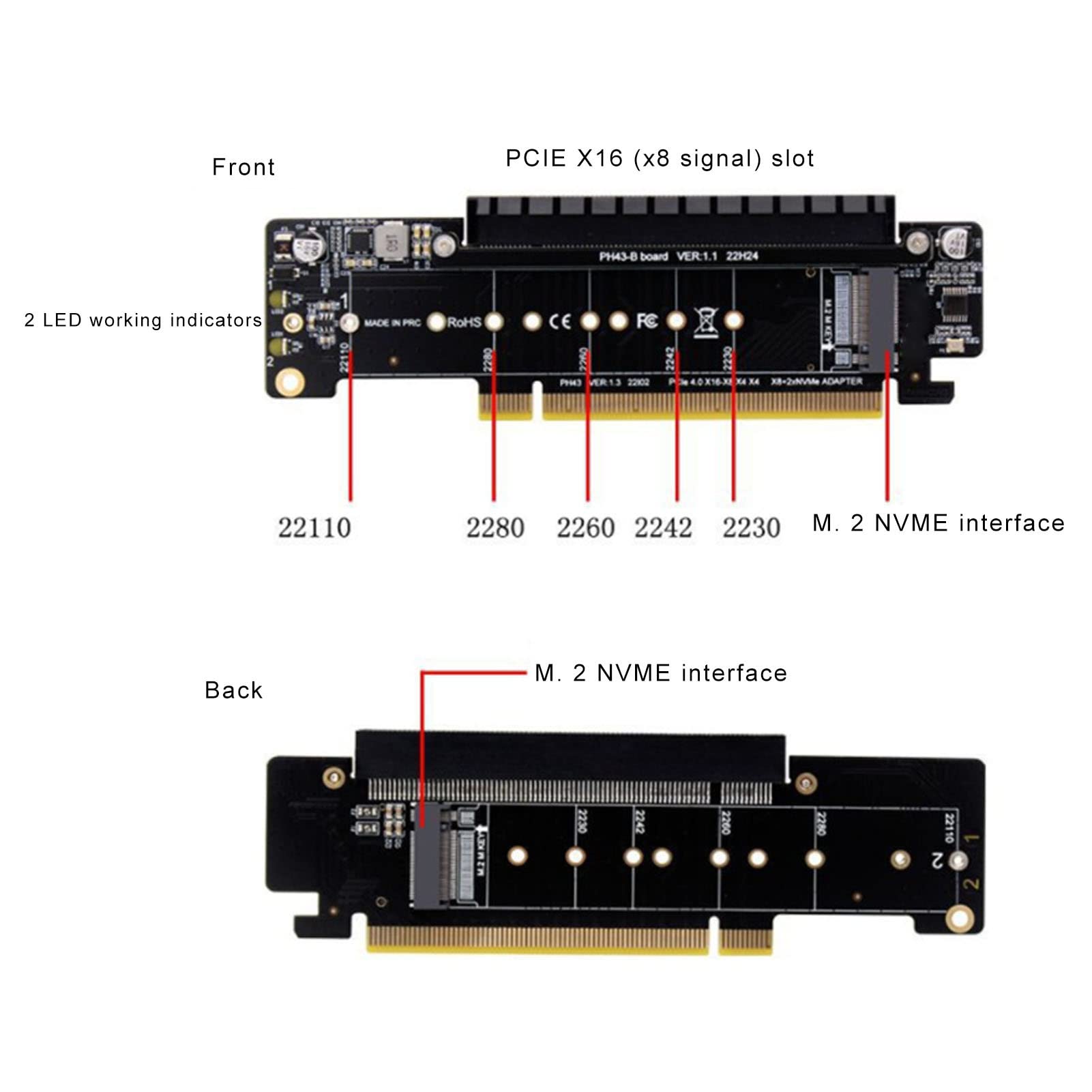 Foto 6 pulgar | Tarjeta De Expansión Pcie X16 M.2 Nvmex2 Pcie 4.0 X16 A X8 X4 X4 - Venta Internacional.
