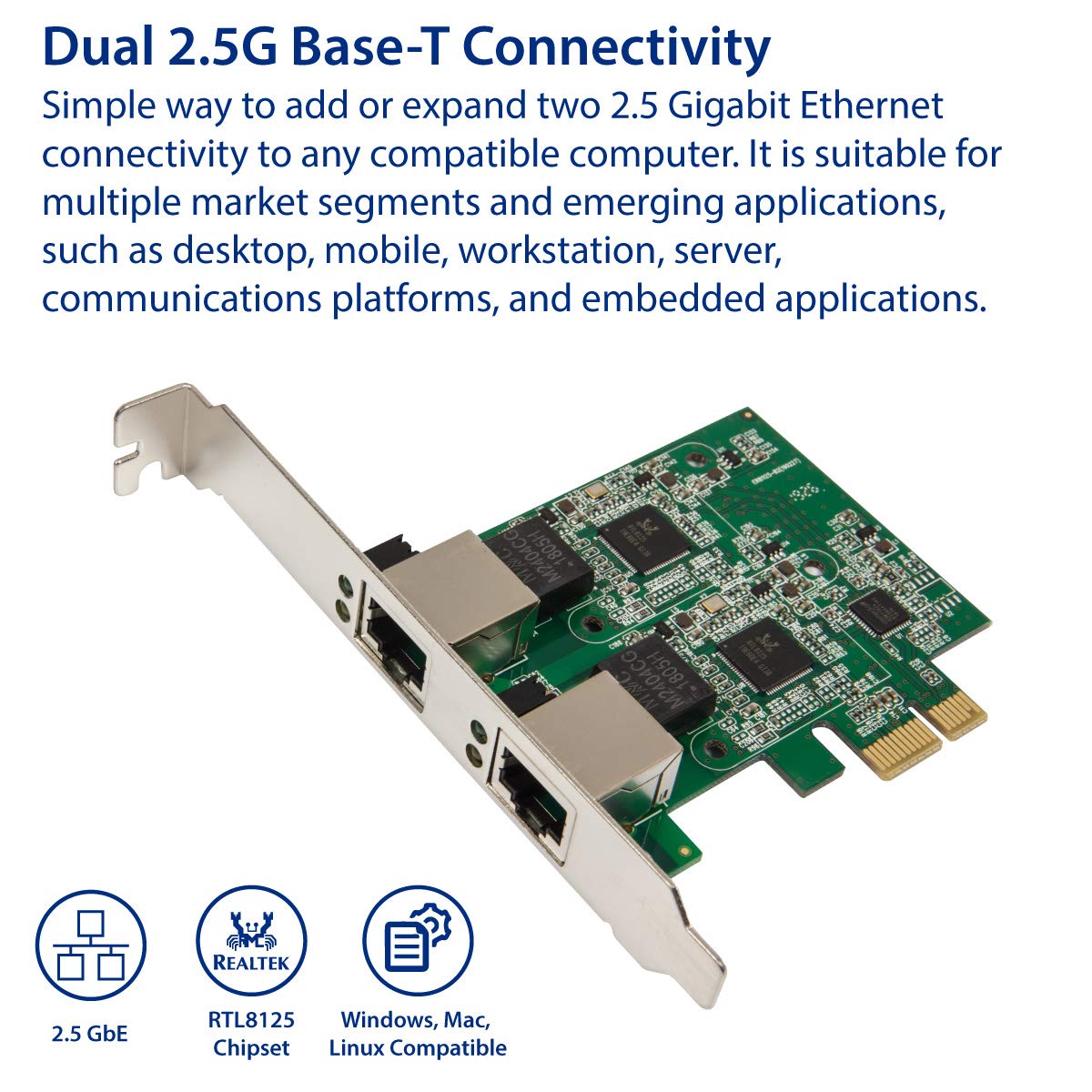 Foto 3 pulgar | Tarjeta De Expansión De Red Io Crest Syba Dual 2.5 Gigabit - Venta Internacional.