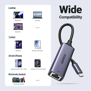 Foto 7 | Adaptador Ethernet Ugreen Usb C A Ethernet De 1 Gbps Para Macbook - Venta Internacional.