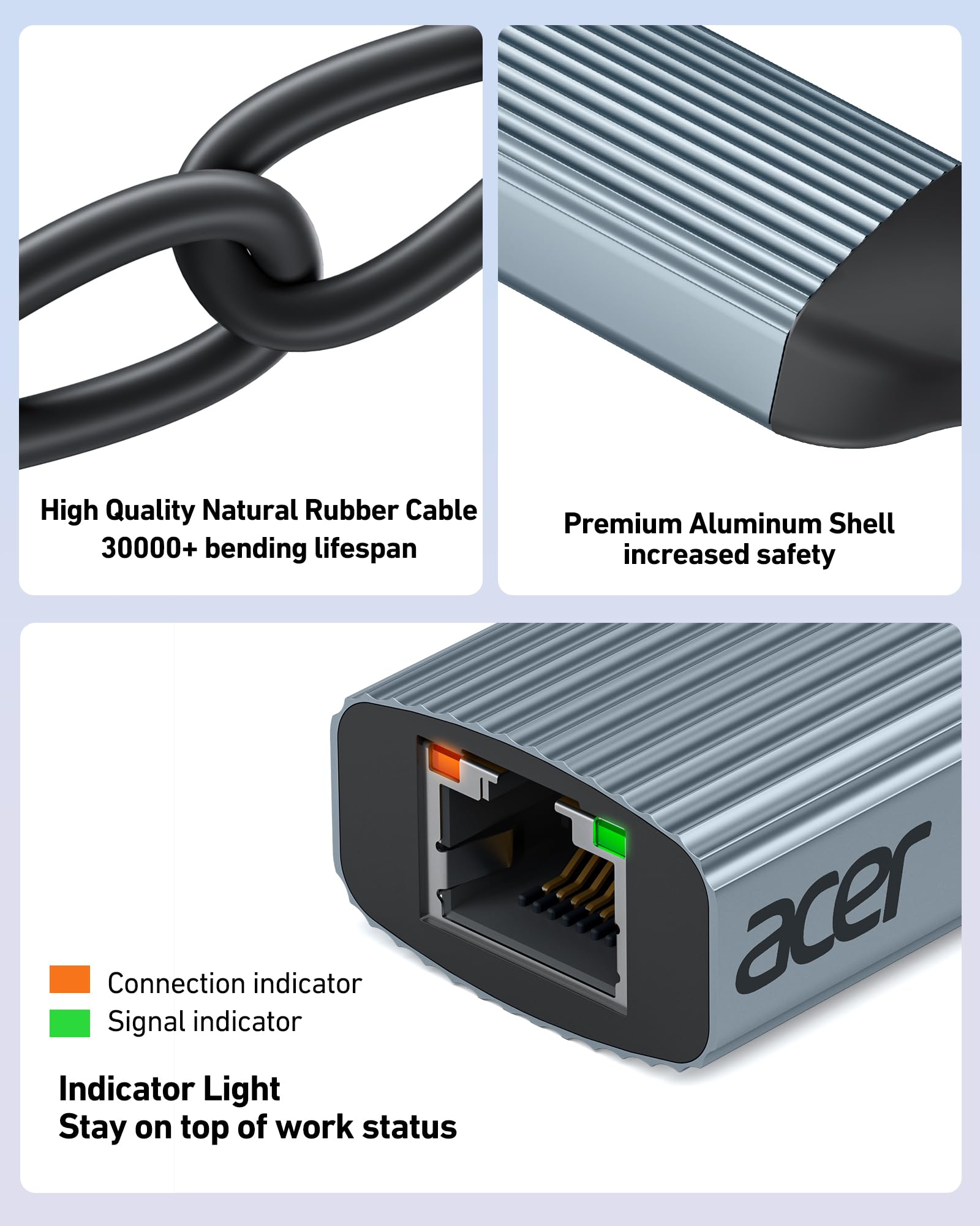 Foto 6 pulgar | Adaptador Usb C A Ethernet Acer Plug And Play De 1 Gbps - Venta Internacional.