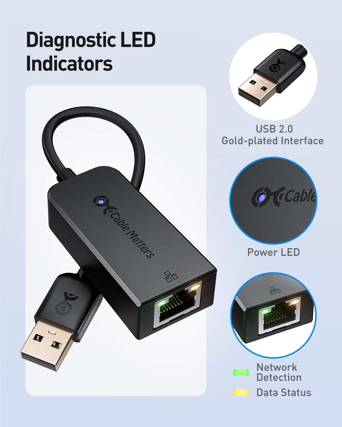 Foto 6 pulgar | Cable Adaptador Usb A Ethernet Matters Plug & Play  Paquete De 2 - Venta Internacional.