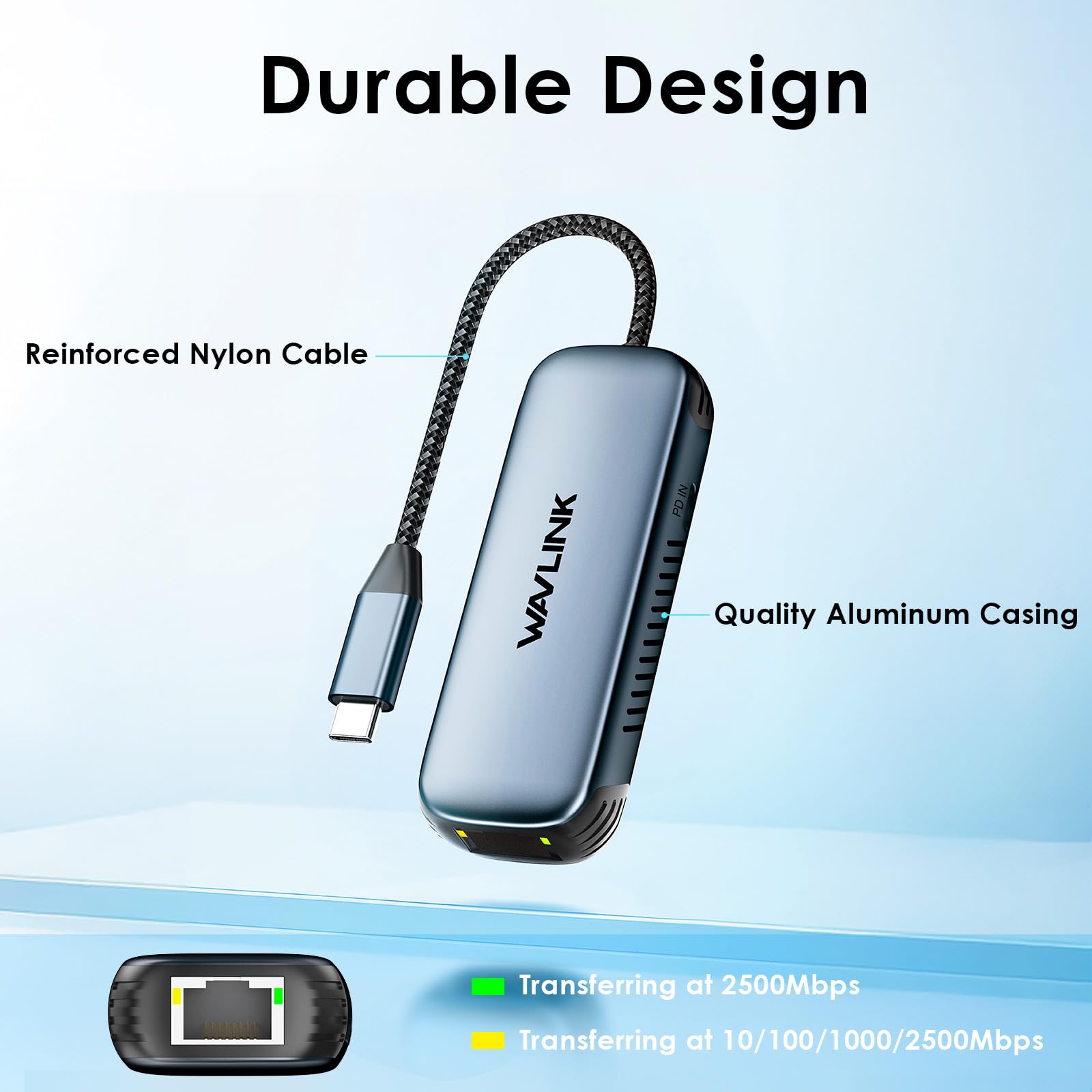 Foto 4 pulgar | Adaptador Ethernet Wavlink Usb C A Ethernet De 2 5 Gbps Con Pd De 95 W - Venta Internacional.