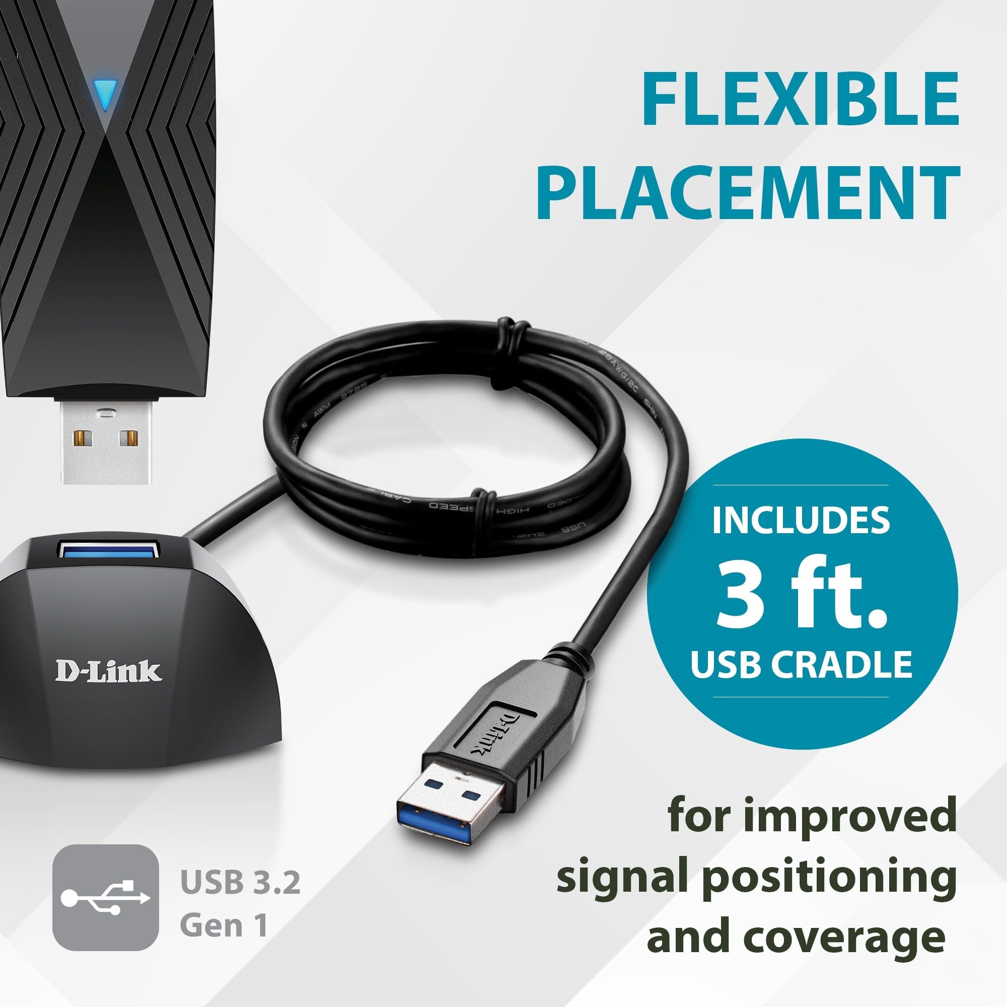 Foto 7 pulgar | Adaptador Wifi 6 D-link Dwa-x1850-b1 Ax1800 Usb 3.0 Para Pc Negro - Venta Internacional.