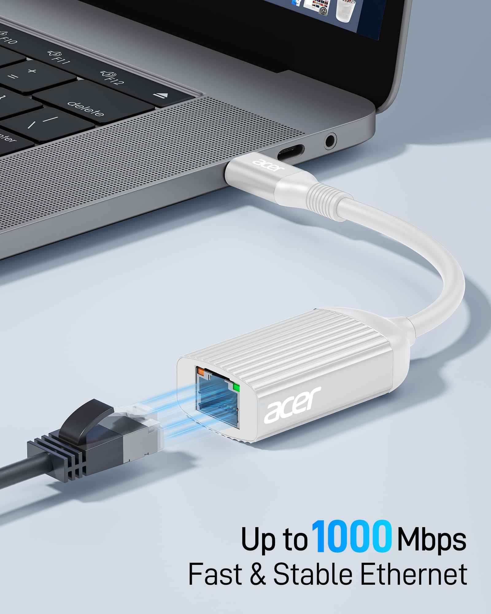 Foto 3 pulgar | Adaptador Usb-c A Ethernet Acer Rj45 De 1 Gbps Para Portátil Plateado - Venta Internacional.