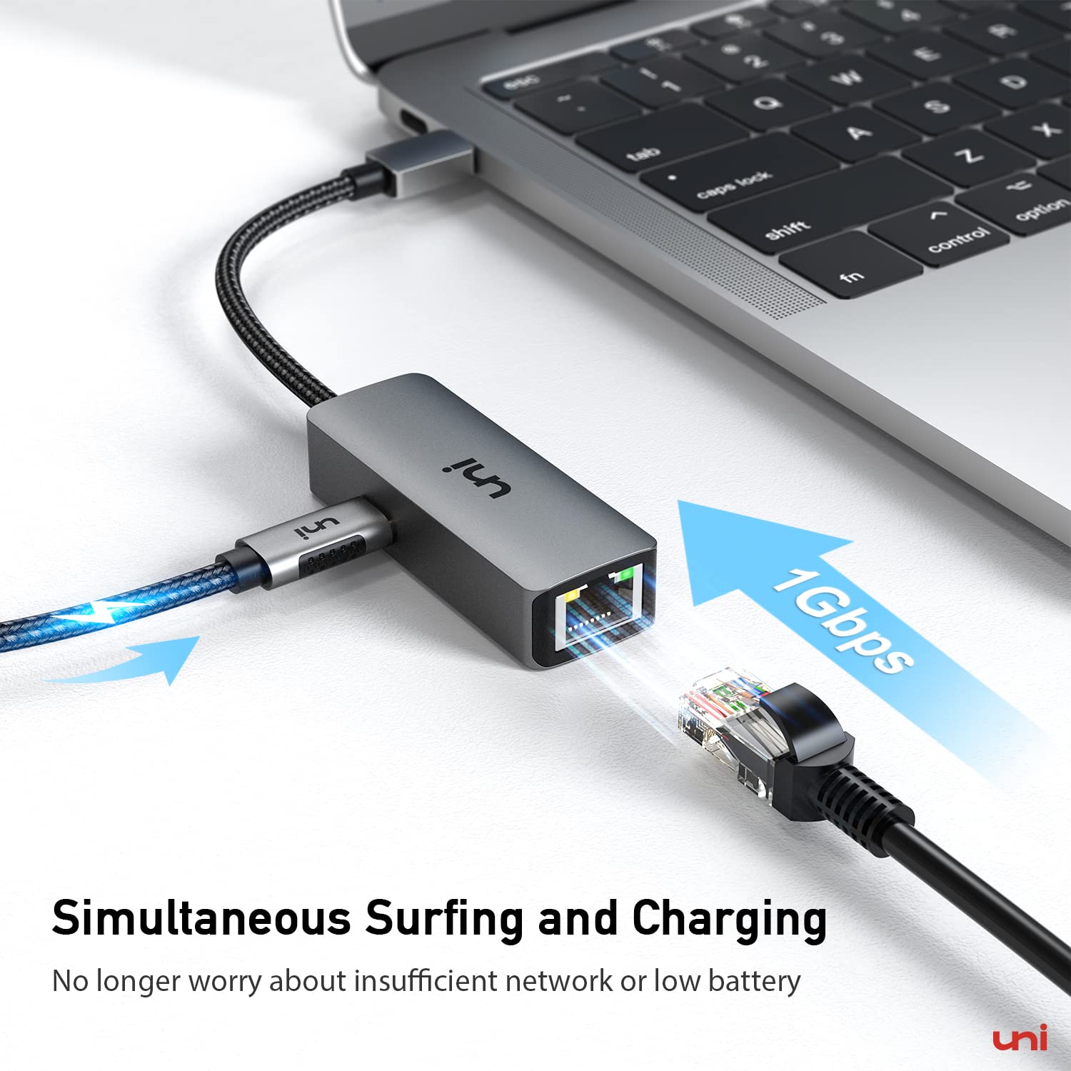 Foto 2 | Unidad Adaptadora Usb C A Ethernet Con Puerto De Carga De 100 W Y 1 Gbps - Venta Internacional.