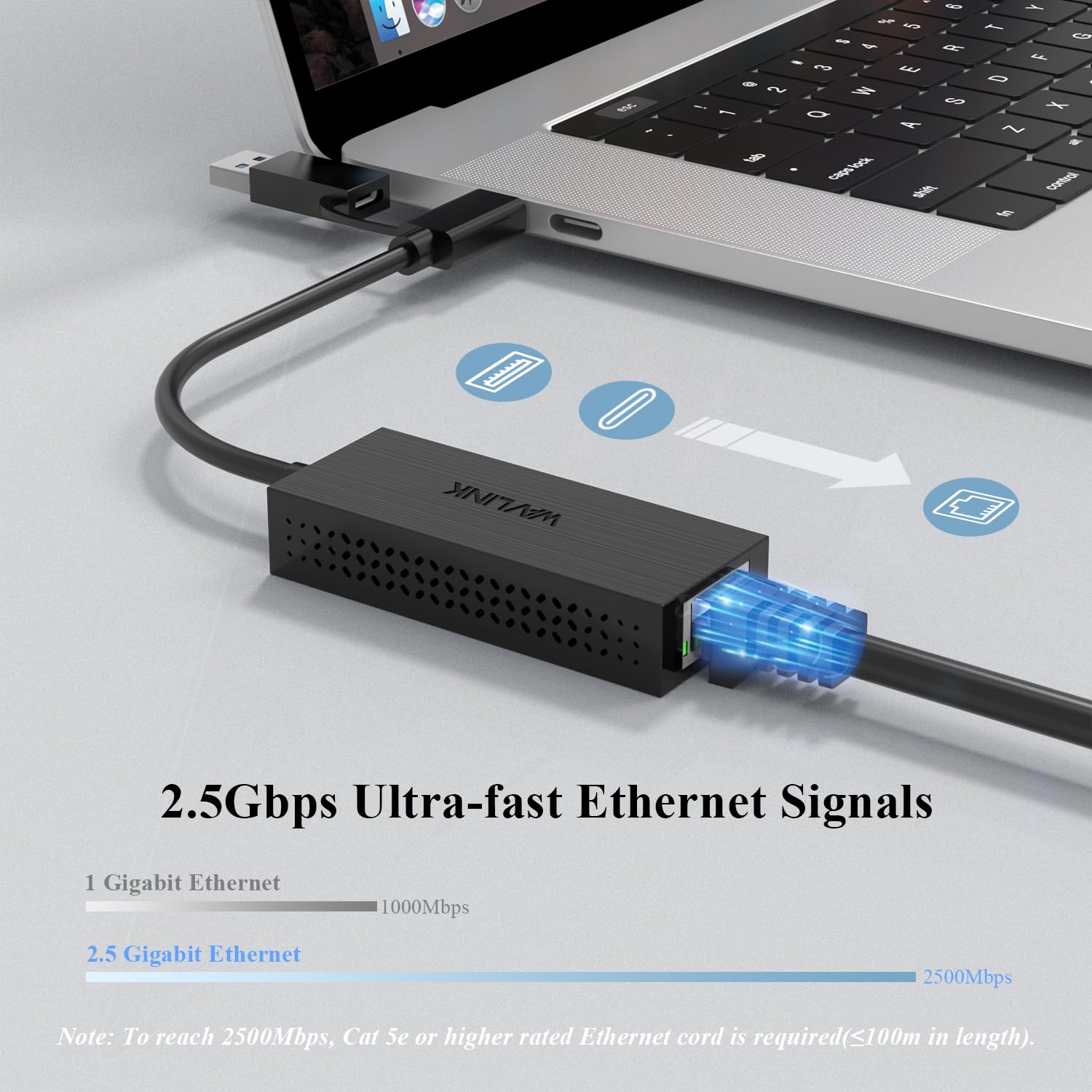 Foto 3 pulgar | Adaptador Ethernet Wavlink Usb C A Adaptador Ethernet 2.5g - Venta Internacional.