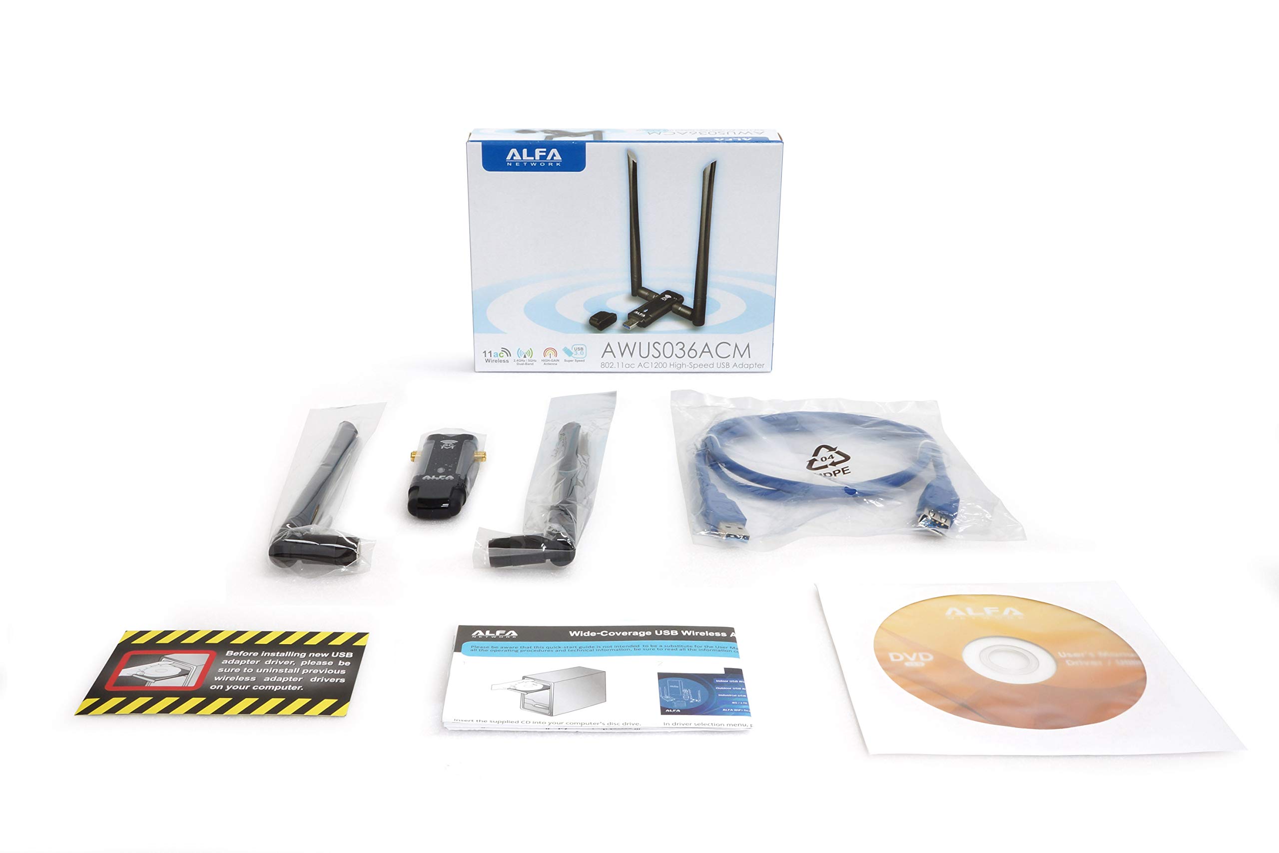 Foto 2 | Adaptador Wi-fi Inalámbrico Usb Alfa Network Awus036acm Ac1200 - Venta Internacional.