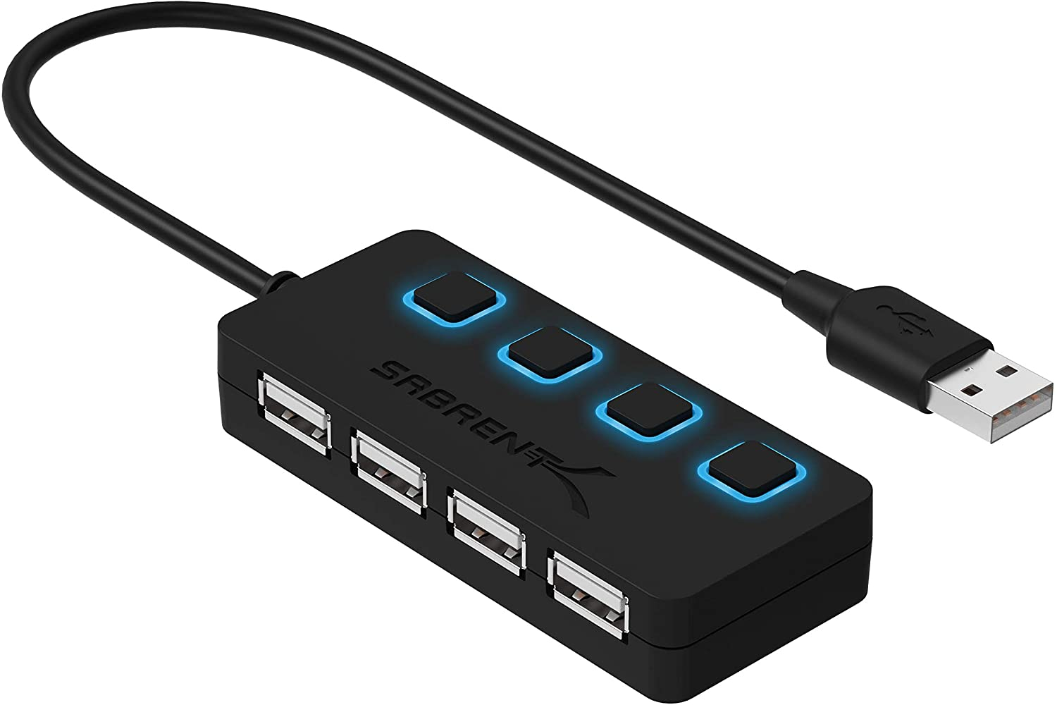 Venta Internacional - Hub USB 2.0 Sabrent de 4 Puertos con Interruptores de Alimentación