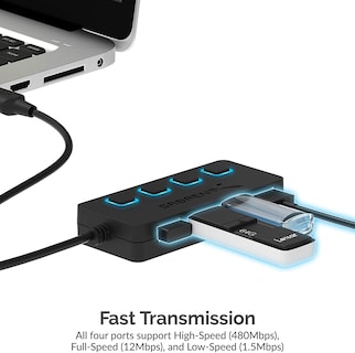 Foto 4 | Venta Internacional - Hub USB 2.0 Sabrent de 4 Puertos con Interruptores de Alimentación