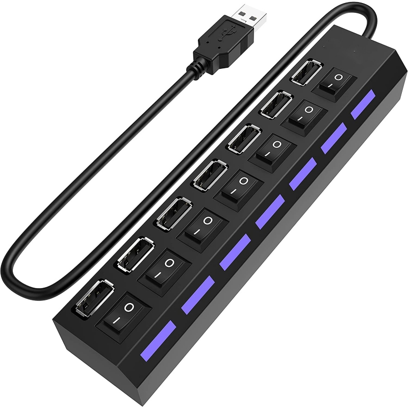 Hub Usb De 7 Puertos Usb 2.0 De Alta Velocidad Con Luz Indicadora Led - Venta Internacional.