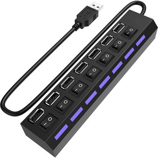 Foto 1 | Hub Usb De 7 Puertos Usb 2.0 De Alta Velocidad Con Luz Indicadora Led - Venta Internacional.
