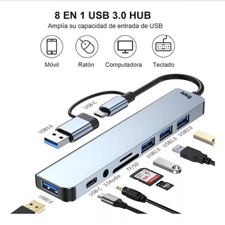 Foto 2 | 7-port Usb Hub 3.0, Multi Port Usb Hub Splitterfor Laptop Plata Belug