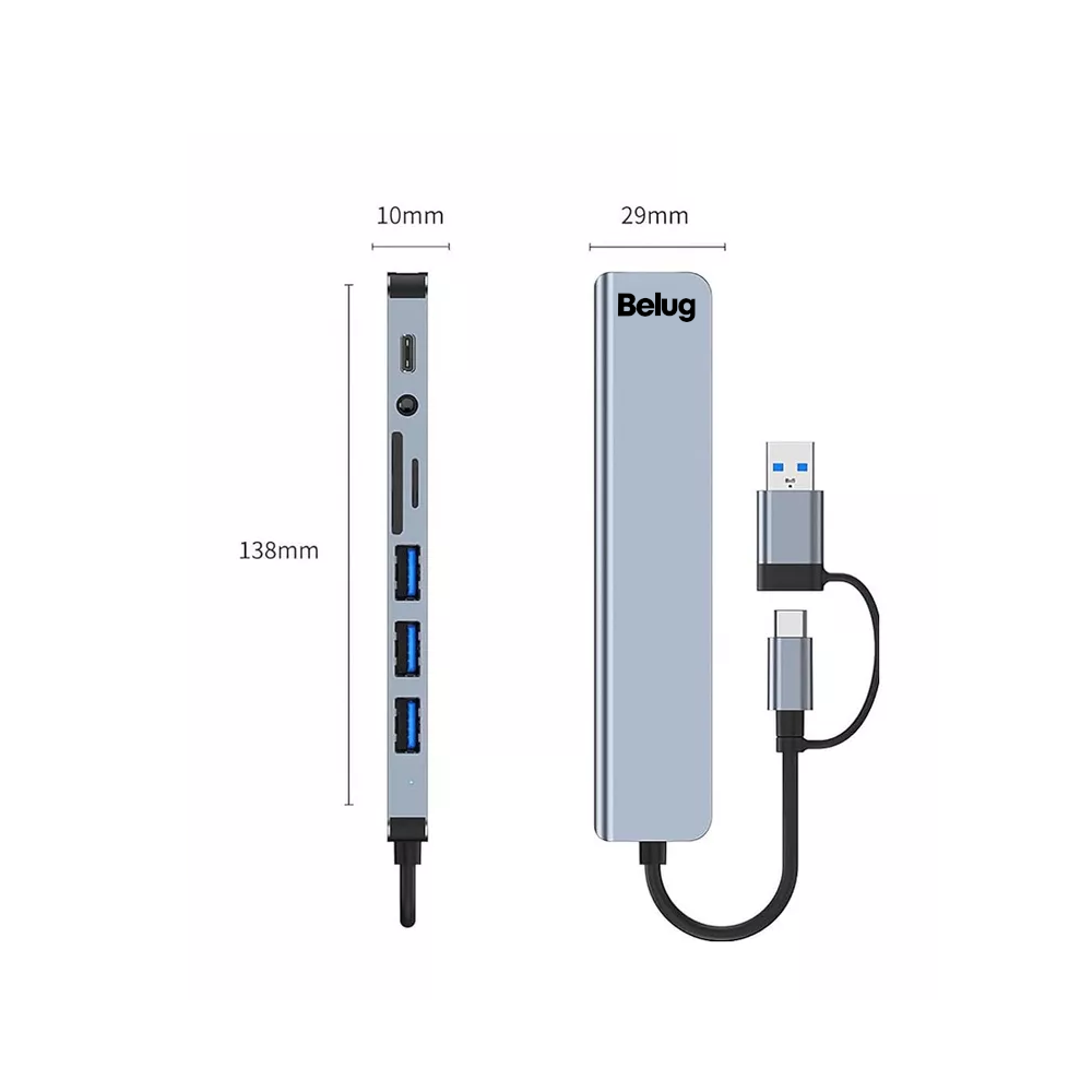 Foto 5 | 7-port Usb Hub 3.0, Multi Port Usb Hub Splitterfor Laptop Plata Belug