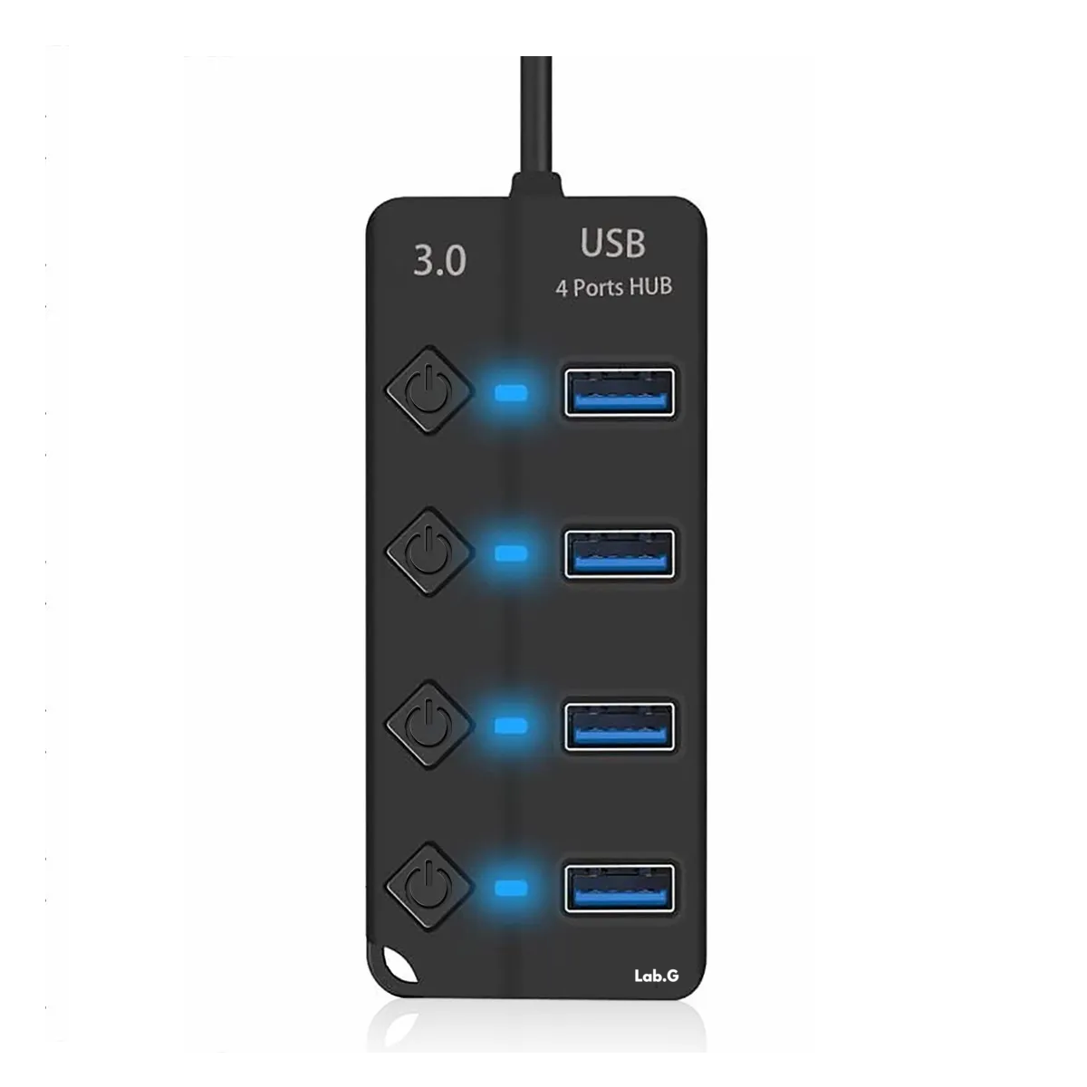 Foto 2 pulgar | 4 Puertos Usb 3.0 Hub Splitter Con Interruptor Independiente Lab.g Negro
