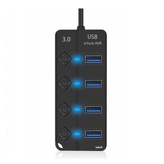 Foto 1 | 4 Puertos Usb 3.0 Hub Splitter Con Interruptor Independiente Lab.g Negro