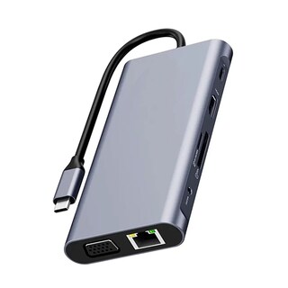 Foto 1 | Hub Usb Tipo C 11 En 1 Adaptador Multipuerto Con Hdmi Vga Usb 3.0 Sd/tf Lan