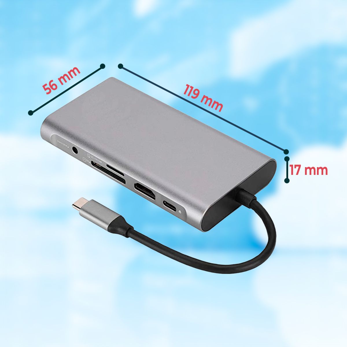 Foto 5 pulgar | Hub Usb Tipo C 11 En 1 Adaptador Multipuerto Con Hdmi  Vga  Usb 3.0  Sd/tf  Lan