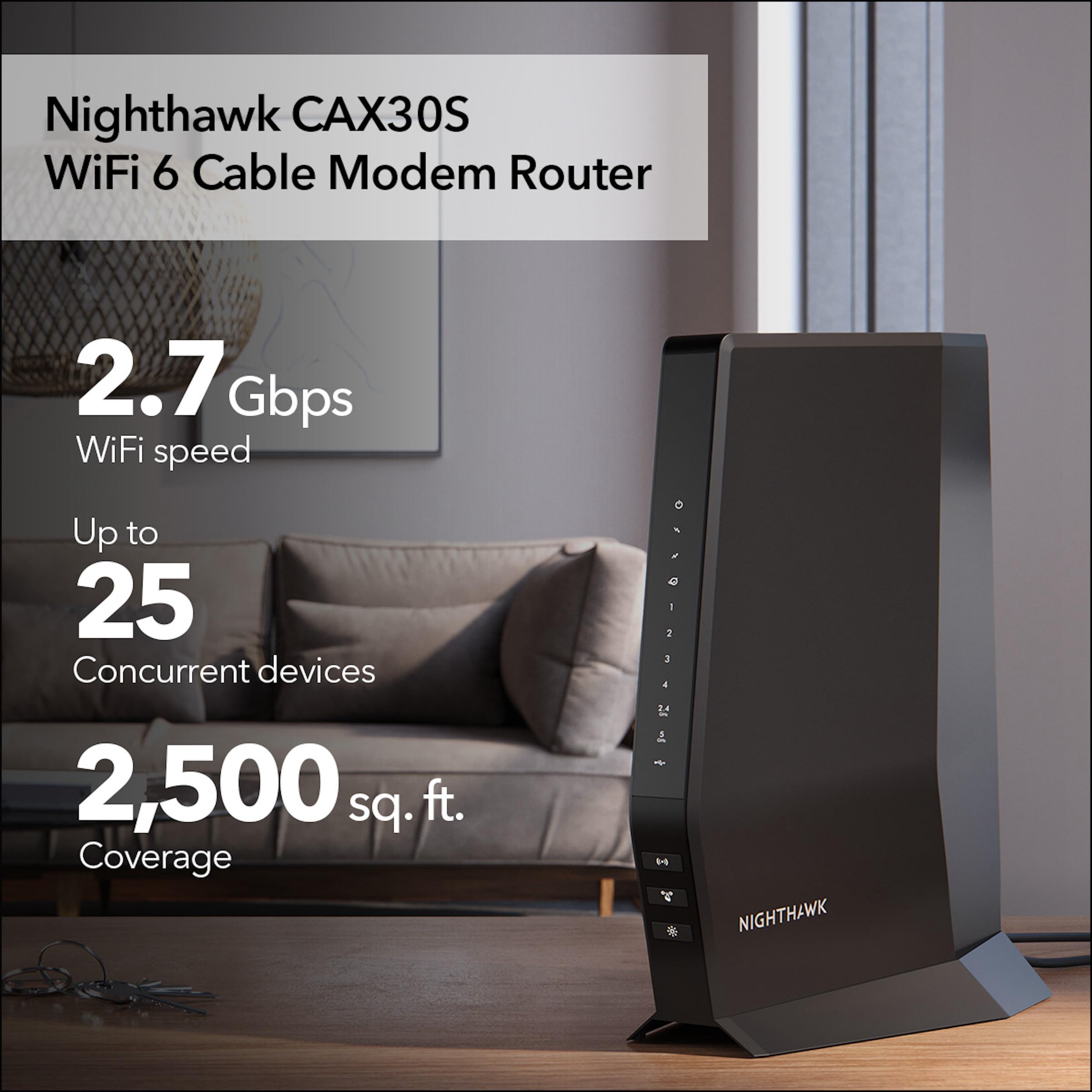 Foto 2 | Combo De Módem Por Cable Y Enrutador Wifi 6 Netgear Nighthawk Ax2700 - Venta Internacional.