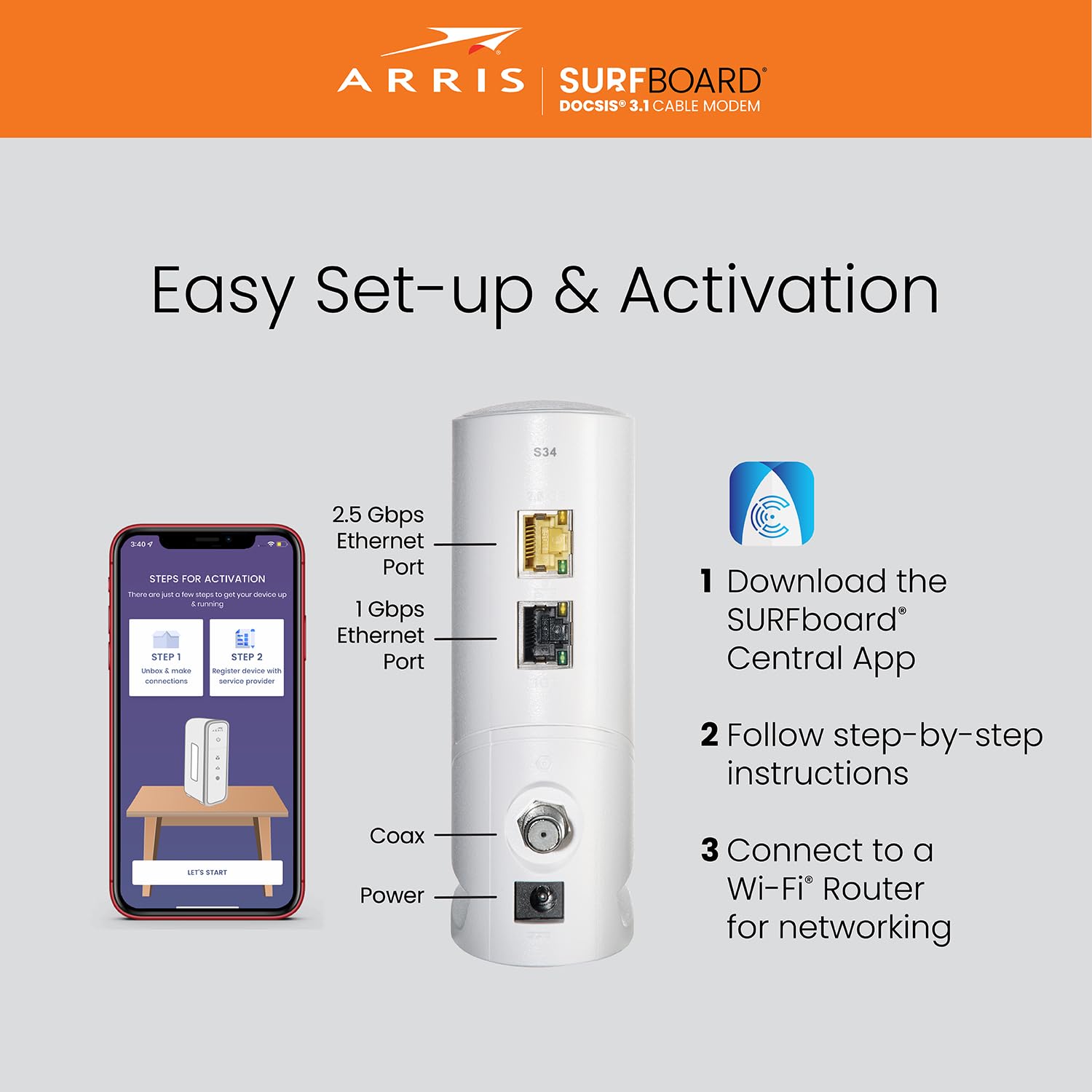 Foto 6 | Módem Por Cable Arris Surfboard S34 Docsis 3.1 Multi-gigabit - Venta Internacional.