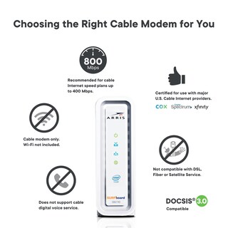 Foto 2 | Módem Por Cable Arris Surfboard Sb6190 Docsis 3.0 1,4 Gbps Blanco - Venta Internacional.