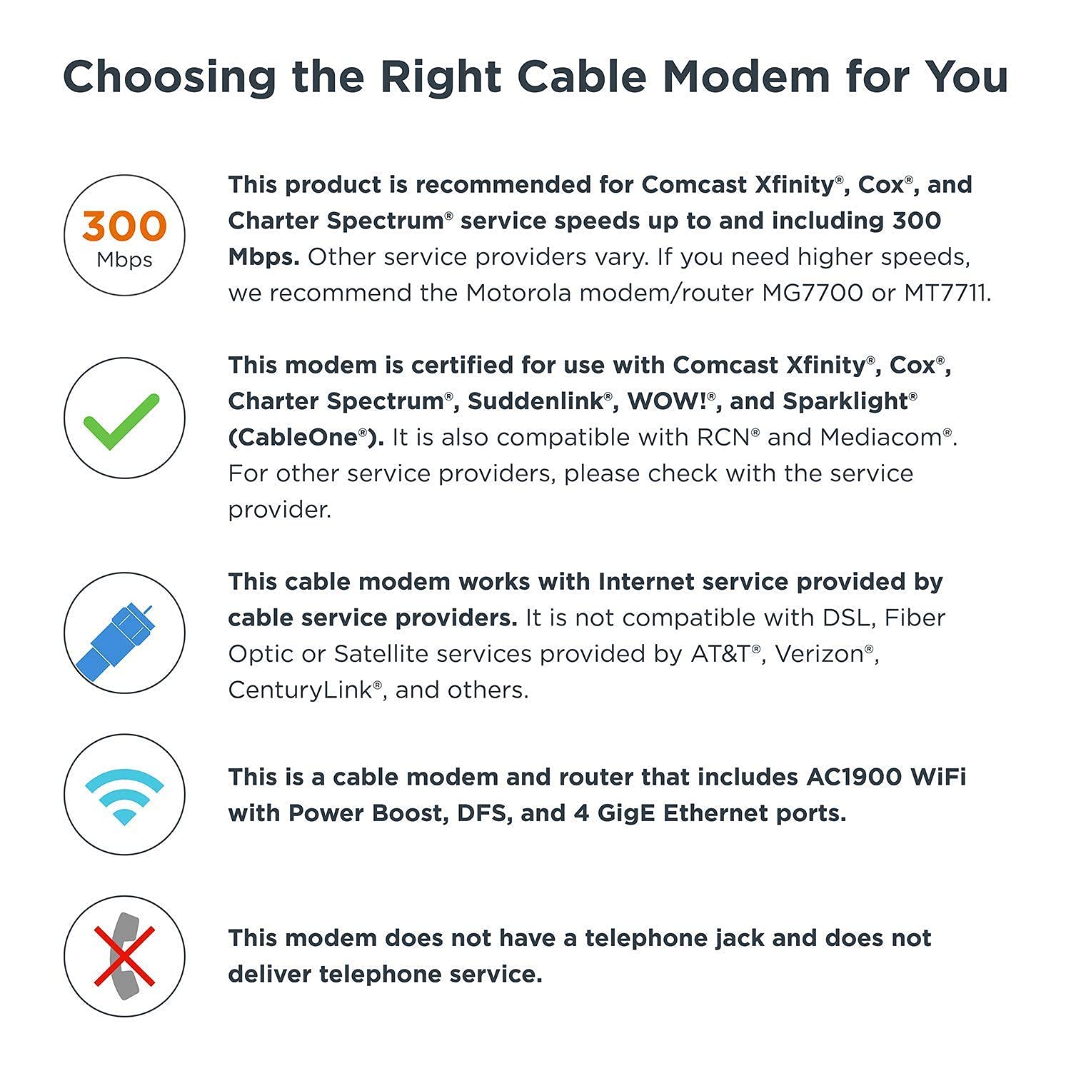Foto 7 | Módem Y Enrutador Wifi Motorola Mg7550 Para Xfinity, Cox 300 Mbps - Venta Internacional.