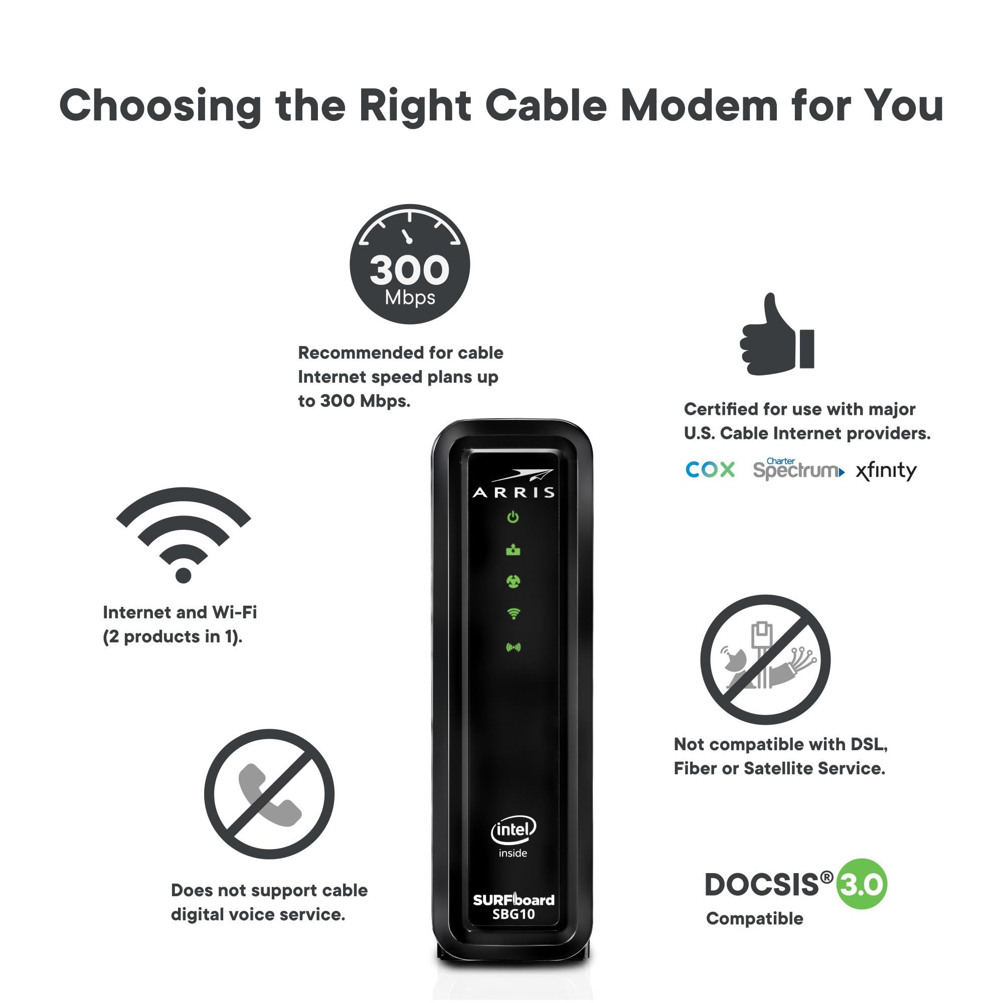 Foto 3 pulgar | Módem Por Cable Y Router Wi-fi Arris Surfboard Sbg10 Docsis 3.0 - Venta Internacional.