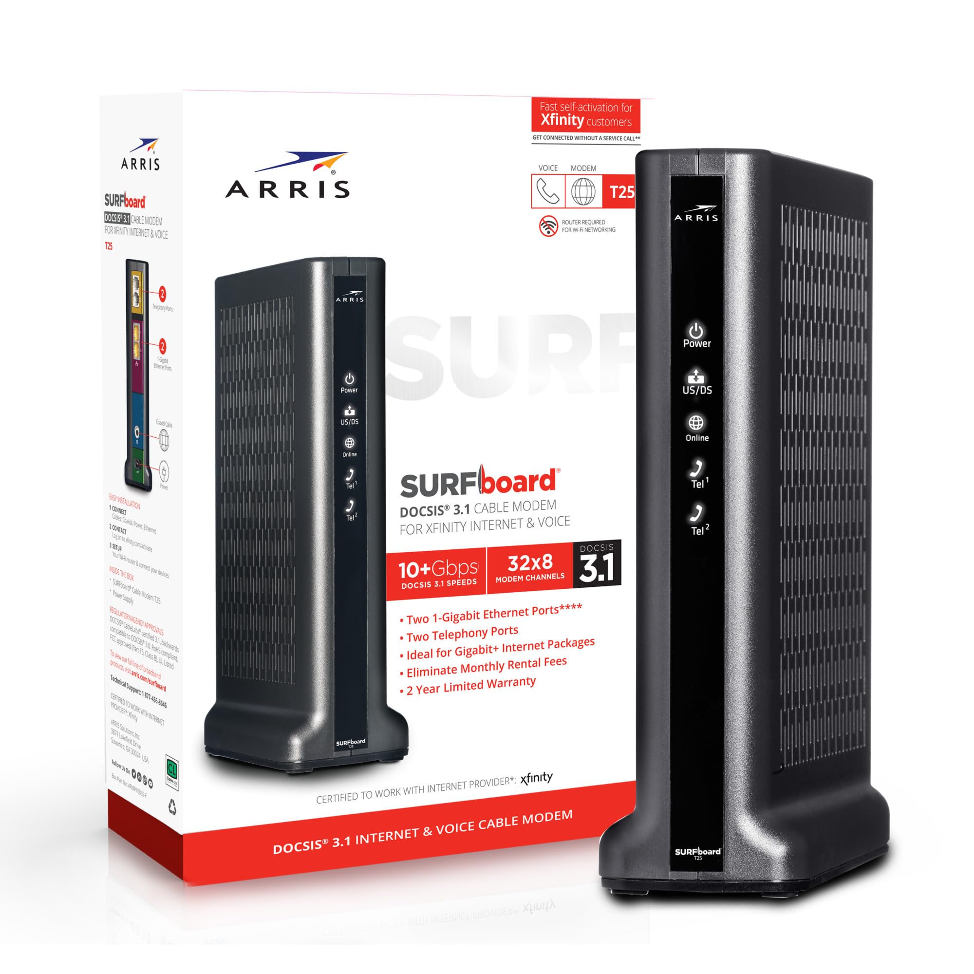 Foto 4 pulgar | Módem Por Cable Arris Surfboard T25 Docsis 3.1 Gigabit - Venta Internacional.