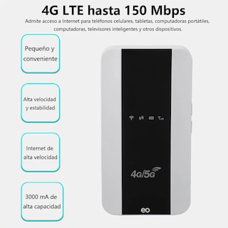 Foto 2 | Internet Inalambrico 4g Lte Wifi Portatil 3000mah Eo Safe Imports Esi-20118 Blanco