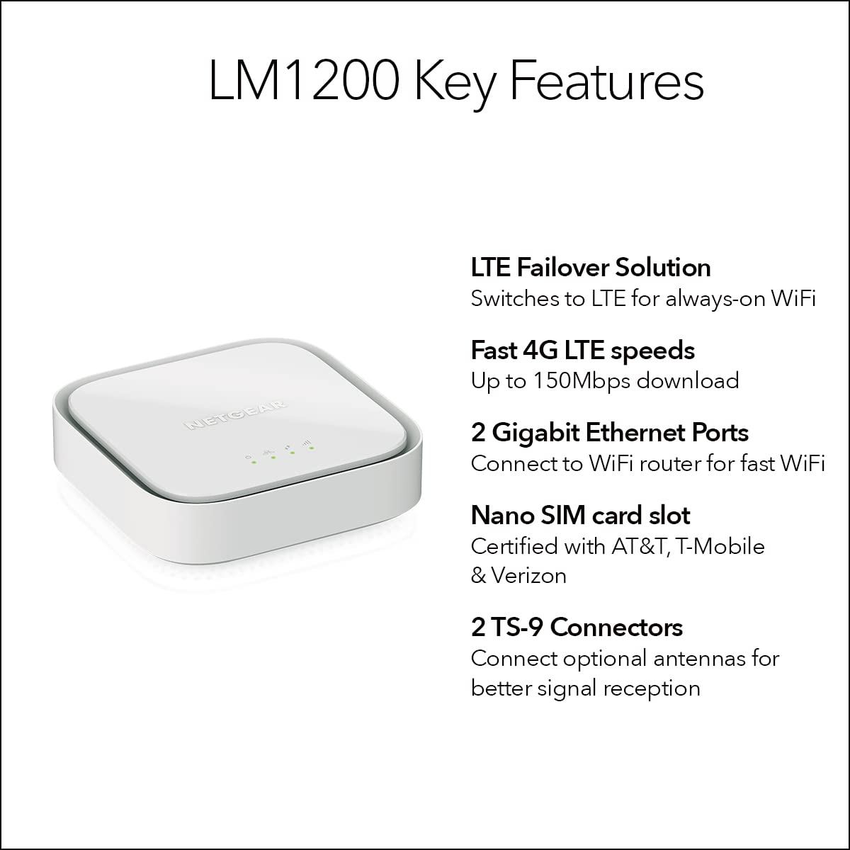 Foto 6 pulgar | Módem De Banda Ancha 4g Lte Netgear Lm1200 Con Certificación Wifi - Venta Internacional.