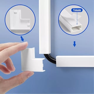Foto 4 | Set 10pzs Canaleta Pvc Para Cable Con 20 Codos Eo Safe Imports Esi-15858 Blanca