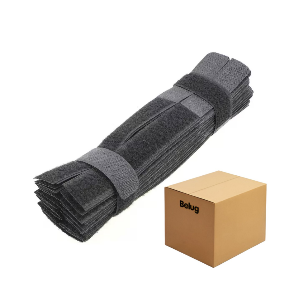 Cincho Suja Cables, Brida Con Velcro Reutilizable 100 Pzs Negro Belug