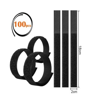 Foto 2 | Cincho Suja Cables, Brida Con Velcro Reutilizable 100 Pzs Negro Belug