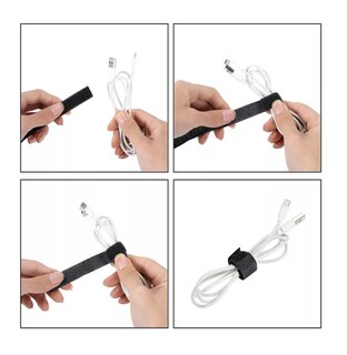 Foto 5 | Cincho Suja Cables, Brida Con Velcro Reutilizable 100 Pzs Negro Belug