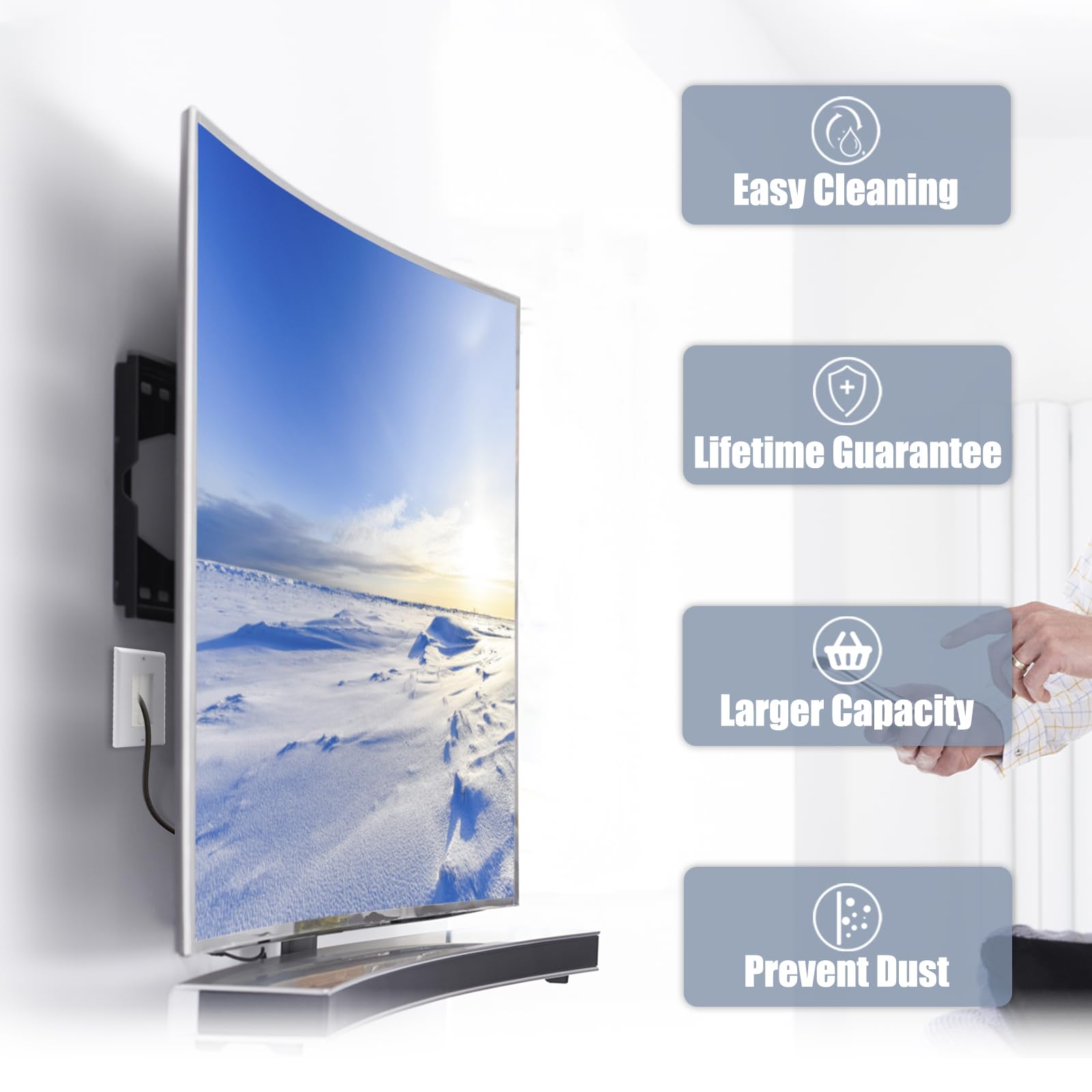 Foto 6 | Cable Para Placa De Pared Con Soporte Vce Blanco, Paquete De 2 - Venta Internacional.