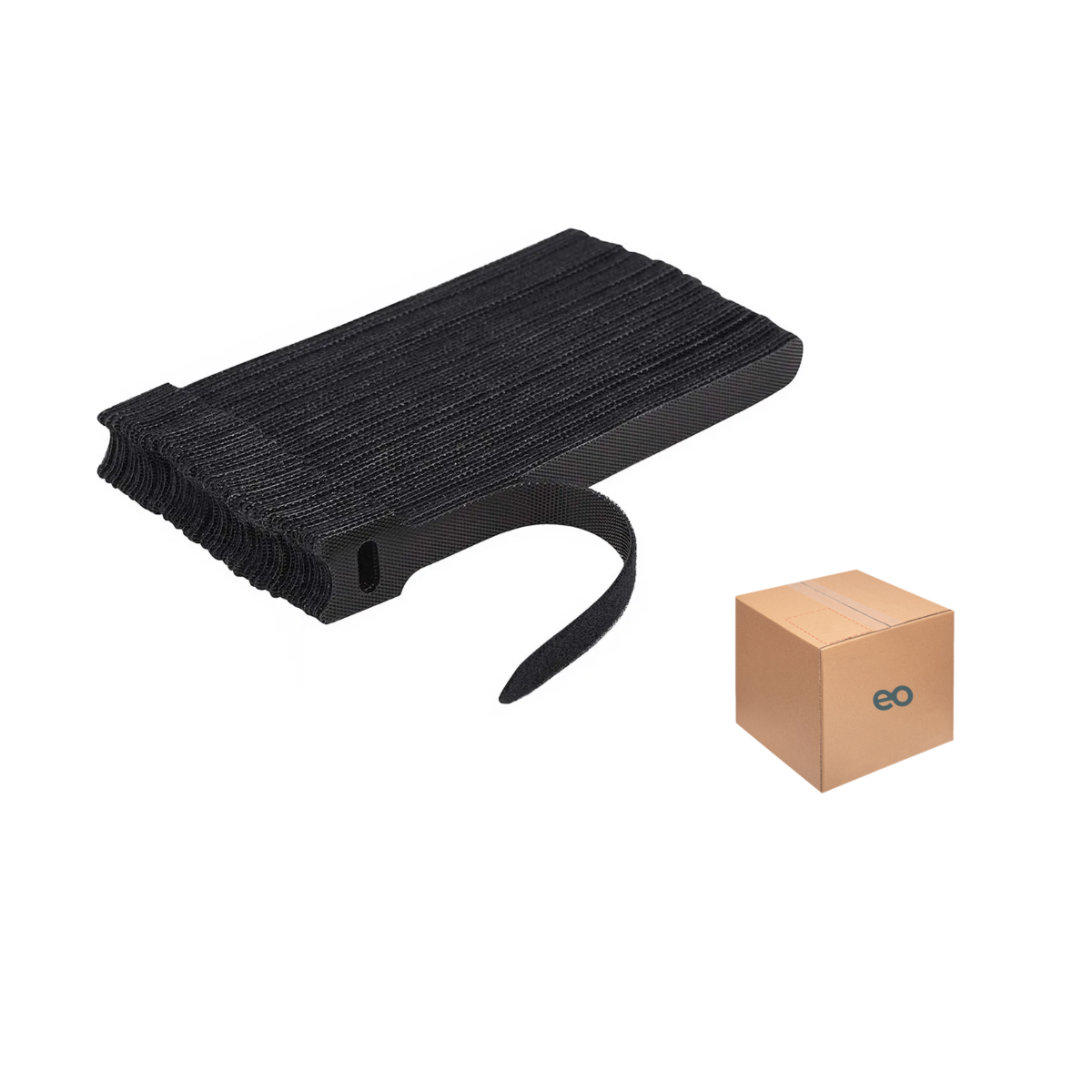 Foto 2 pulgar | 60 Pzs Cincho Sujeta Cables  Brida Con Velcro Reutlizable Eo Safe Imports Esi-20112 Negro