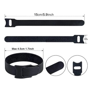 Foto 3 | 60 Pzs Cincho Sujeta Cables Brida Con Velcro Reutlizable Eo Safe Imports Esi-20112 Negro