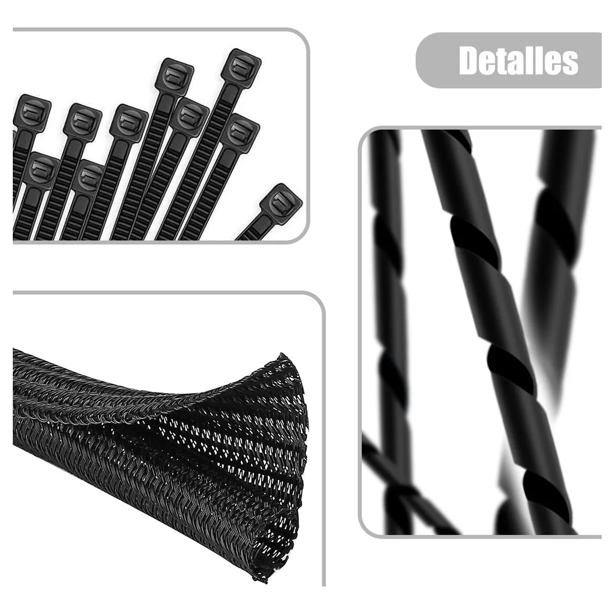 Foto 4 pulgar | 152pzs Organizador De Cables Eo Safe Imports Esi-20115 Negro
